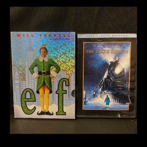 Lot of 2 Christmas DVD’s: Warner Brothers “Polar Express” & “Elf” DVD PG- used
